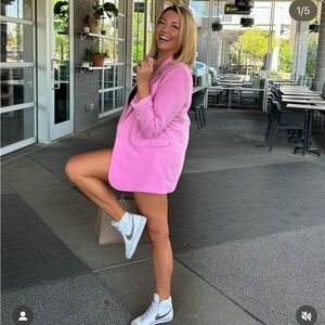 Abercrombie and Fitch Bubblegum Pink Suiting Blazer